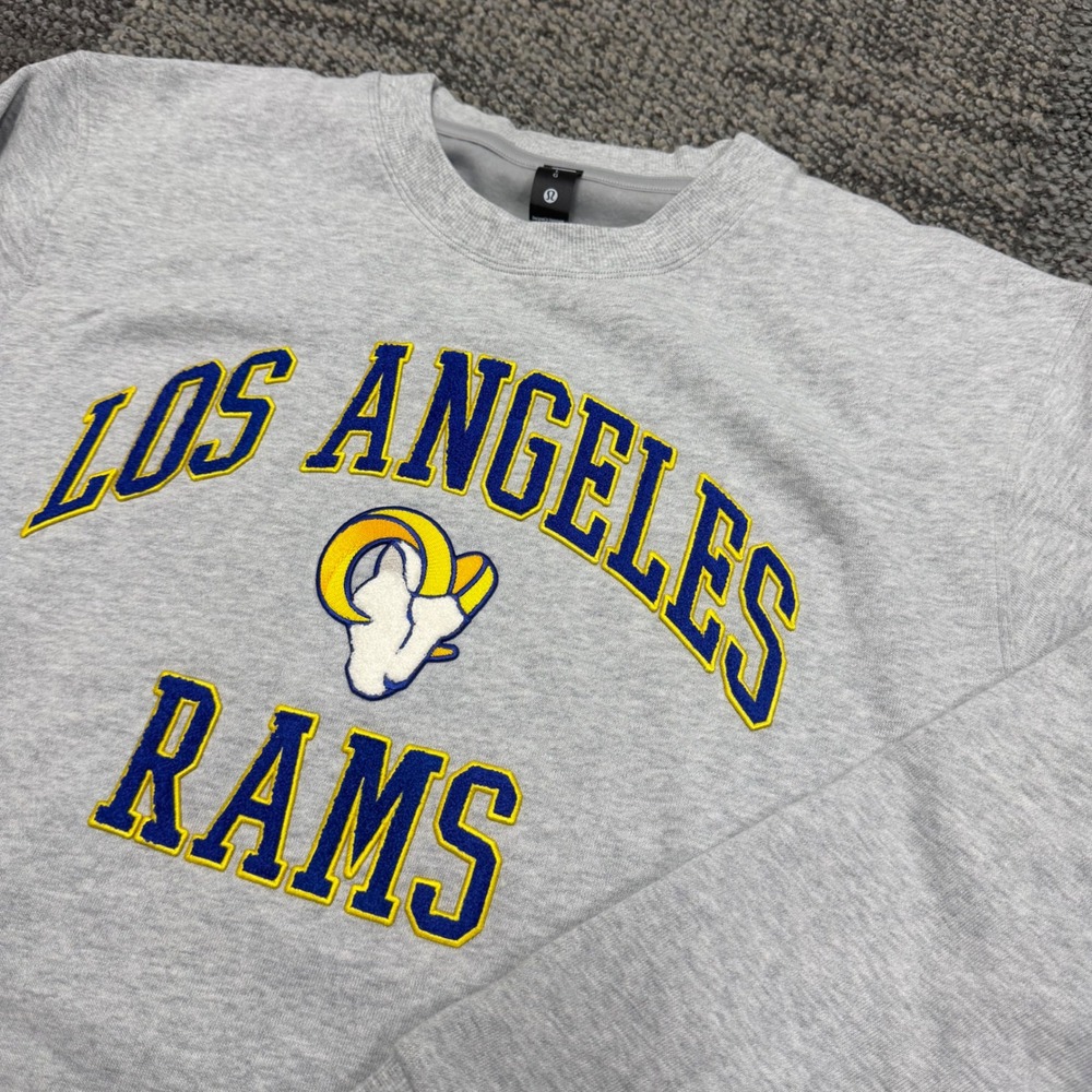 Lululemon LA Rams Steady State Crew Sweatshirt Mens Large Heathered Gray